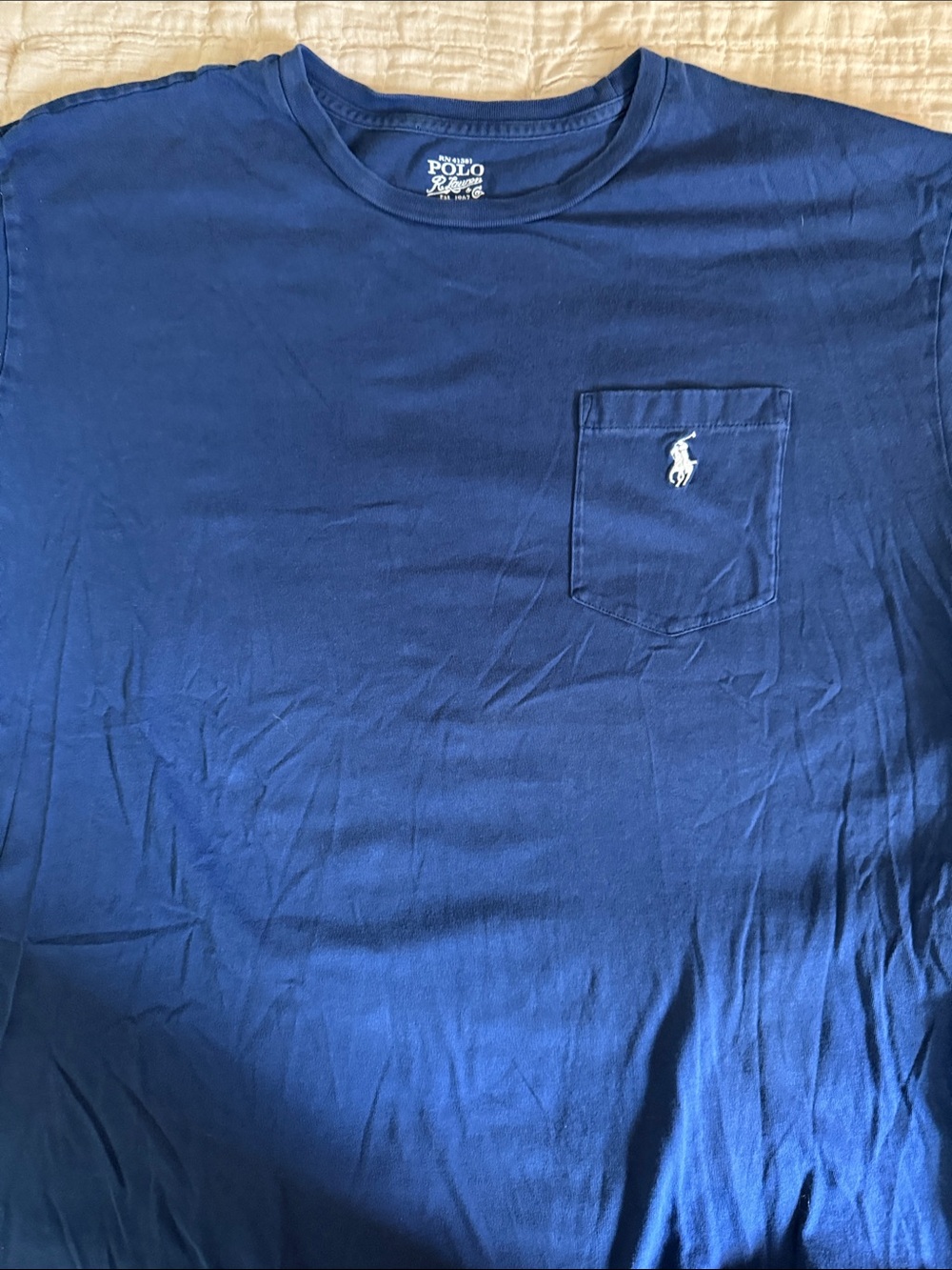 Polo by Ralph Lauren Navy Blue Crewneck Pocket Tee
